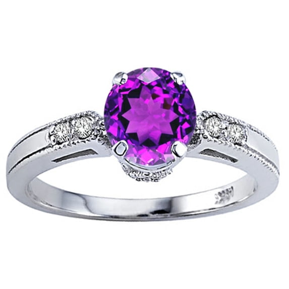 Tommaso Design� Genuine Amethyst Engagement Ring