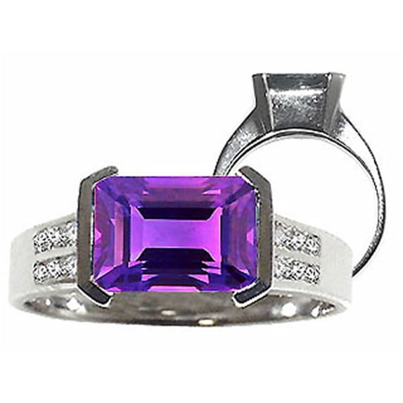 Tommaso Design� Genuine Amethyst Ring