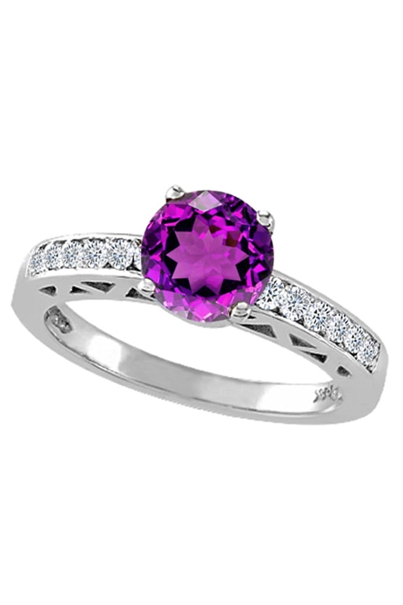 � Genuine Amethyst Solitaire Engagement Ring
