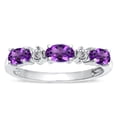 thumbnail image 1 of Tommaso Design� Genuine Amethyst three stone oval band, 1 of 9