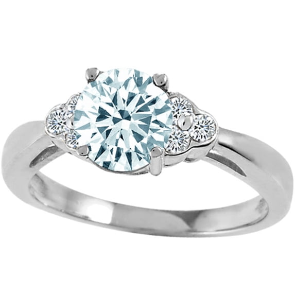 Tommaso Design� Genuine Aquamarine Engagement Ring