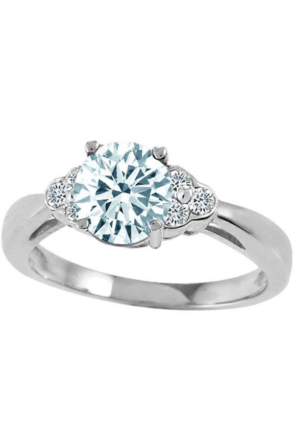 � Genuine Aquamarine Engagement Ring