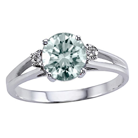 Tommaso Design� Genuine Aquamarine Round 7mm s Ring