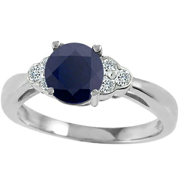 Tommaso Design� Genuine Black Sapphire Engagement Ring
