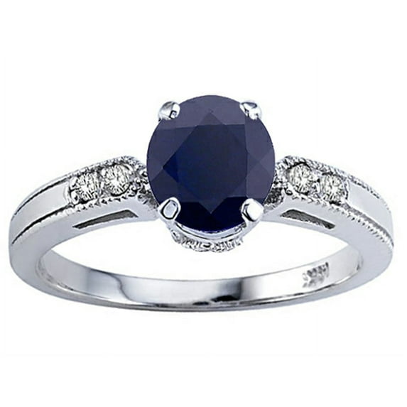 Tommaso Design� Genuine Black Sapphire Engagement Ring