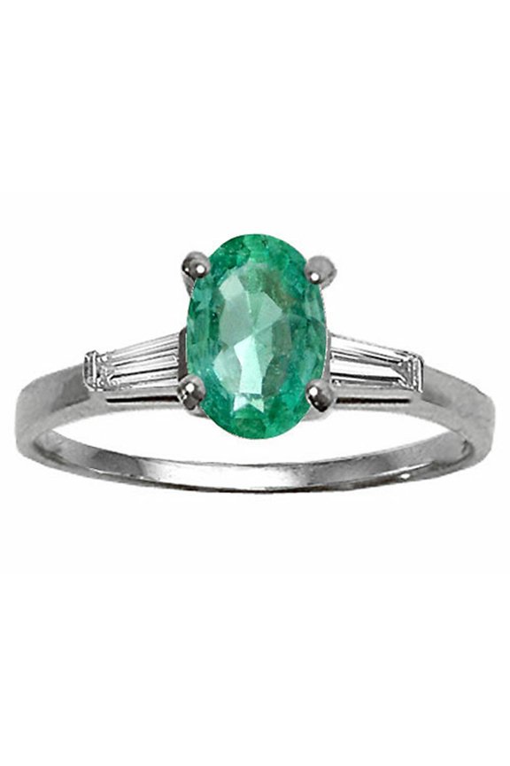 � Genuine Emerald Engagement Ring