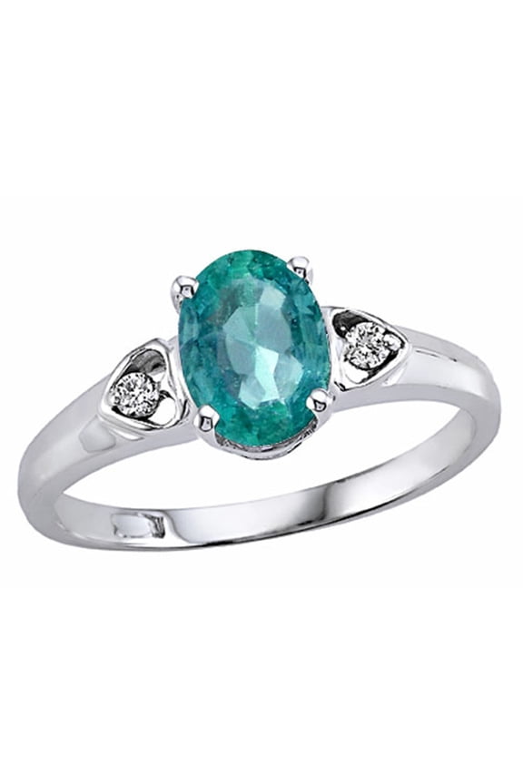 Genuine Emerald Ring in 14 kt White Gold Size 6 Female Adult