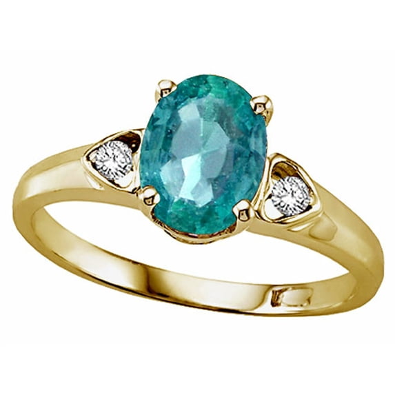 Tommaso Design Genuine Emerald Ring in 14 kt Yellow Gold Size 9 Female Adult