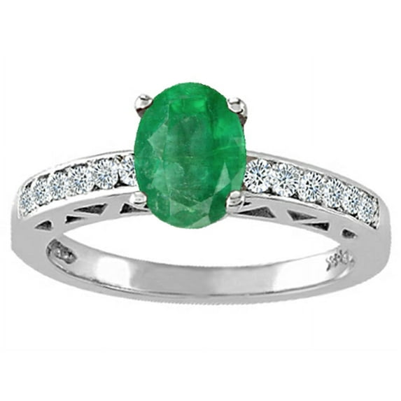 Tommaso Design� Genuine Emerald Solitaire Engagement Ring