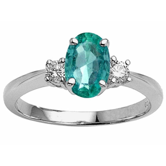 Tommaso Design� Genuine Oval Emerald Engagement Ring