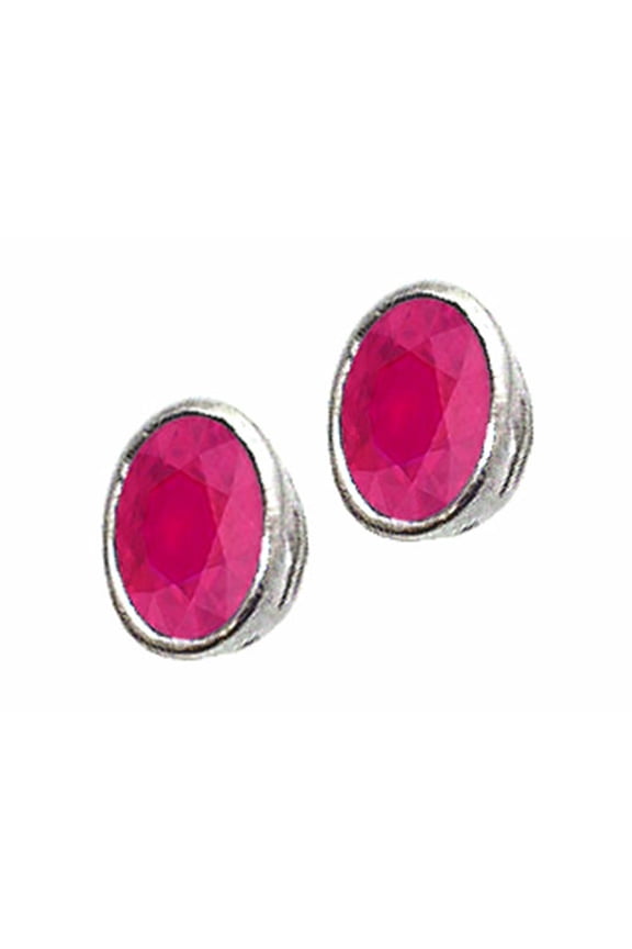 � Genuine Oval Ruby Earrings 7x5mm