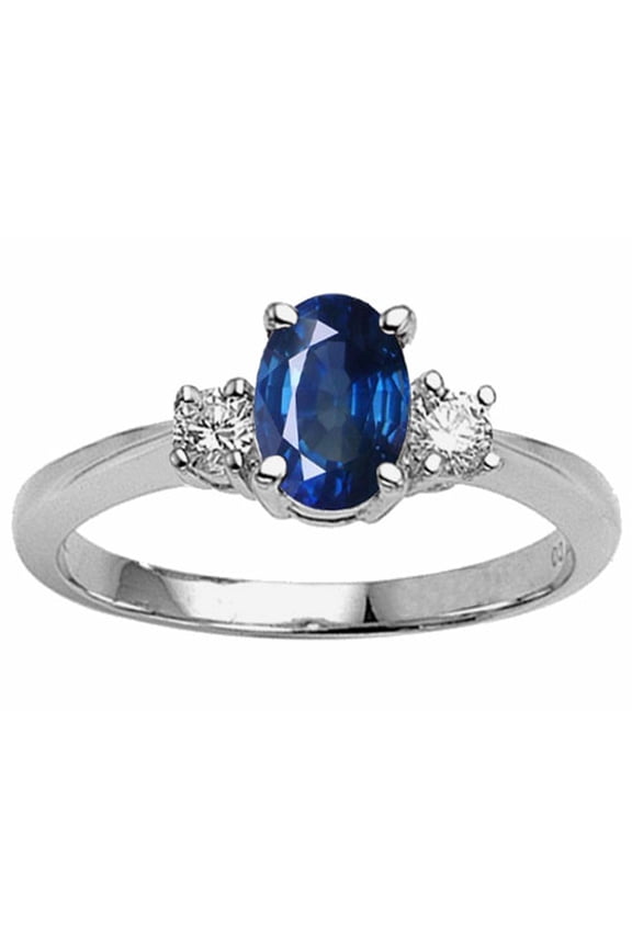 � Genuine Oval Sapphire Engagement Ring