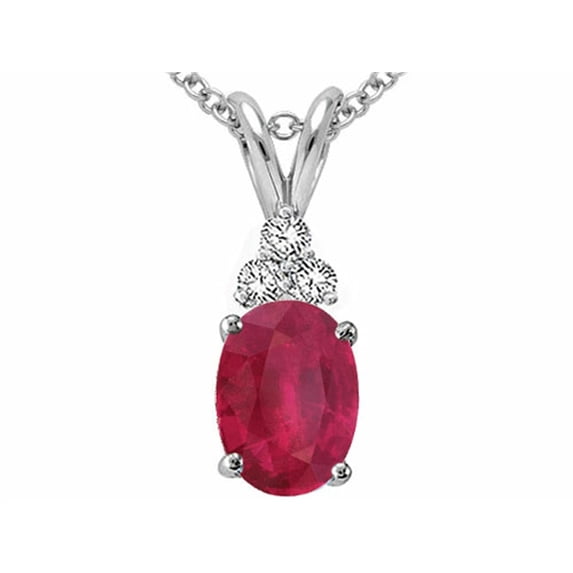 Tommaso Design� Genuine Ruby and Diamond Pendant Necklace