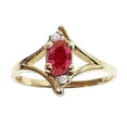 thumbnail image 1 of Tommaso Design Genuine Ruby and Diamond Ring in 14 kt Yellow Gold Size 8 Female Adult, 1 of 8