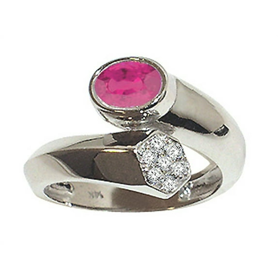 Tommaso Design� Genuine Ruby and Diamond Ring