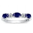 thumbnail image 1 of Tommaso Design� Genuine Sapphire three stone oval band, 1 of 9