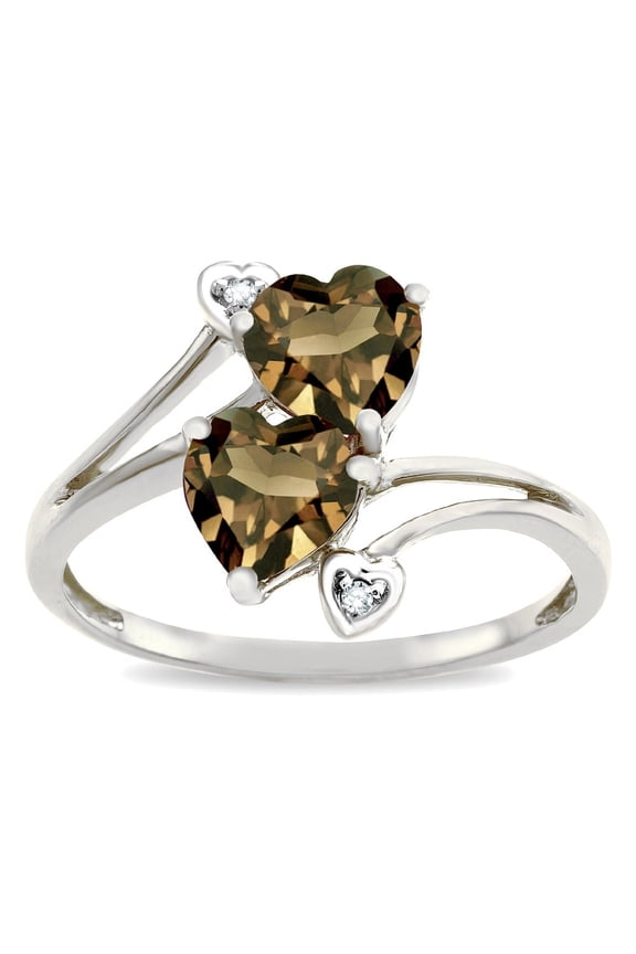 � Heart Shape 6 mm Genuine Smoky Quartz Ring