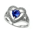 thumbnail image 1 of Tommaso Design� Heart Shape 6mm Created Blue Sapphire Ring, 1 of 9