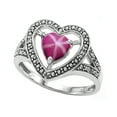 thumbnail image 1 of Tommaso Design� Heart Shape 6mm Created Star Ruby Ring, 1 of 8