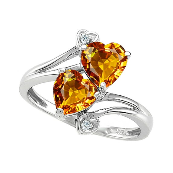 Tommaso Design� Heart Shape 6mm Genuine Citrine Ring