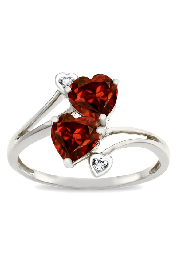 � Heart Shape 6mm Genuine Garnet Ring