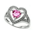 thumbnail image 1 of Tommaso Design� Heart Shape 6mm Simulated Pink Tourmaline Ring, 1 of 9