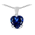 thumbnail image 1 of Tommaso Design� Heart Shape 8mm Created Blue Sapphire Love Pendant Necklace, 1 of 9