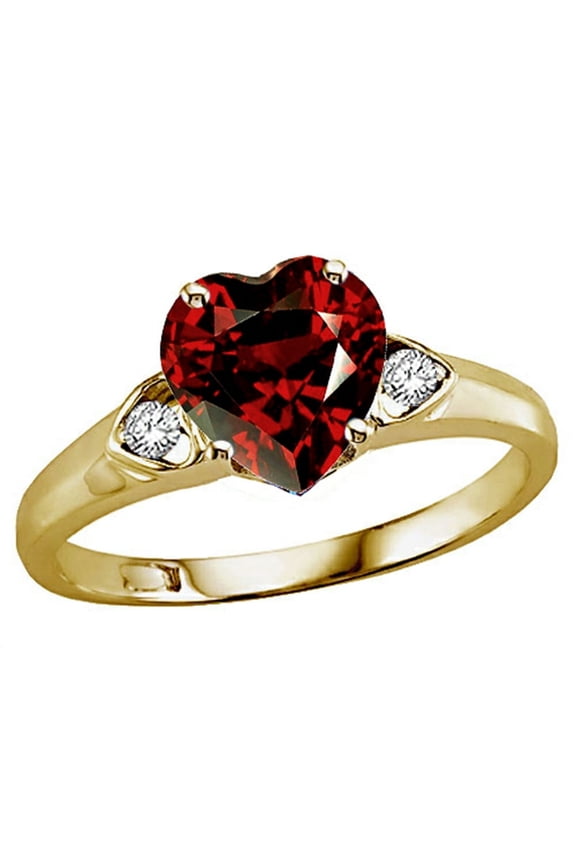 � Heart Shape Genuine Garnet Ring