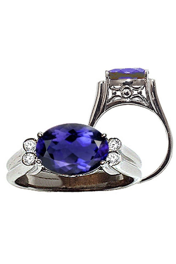 � Large Oval 10x8 mm Genuine Iolite Ring