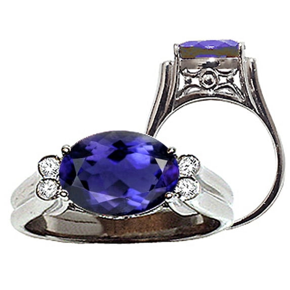 Tommaso Design� Large Oval 10x8 mm Genuine Iolite Ring