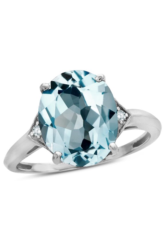 � Large Oval 12x10 Sky Blue Topaz 3 Stone Trillion Setting Ring