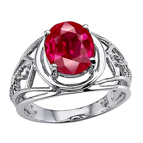 Tommaso Design� Large Oval Created Ruby Ring