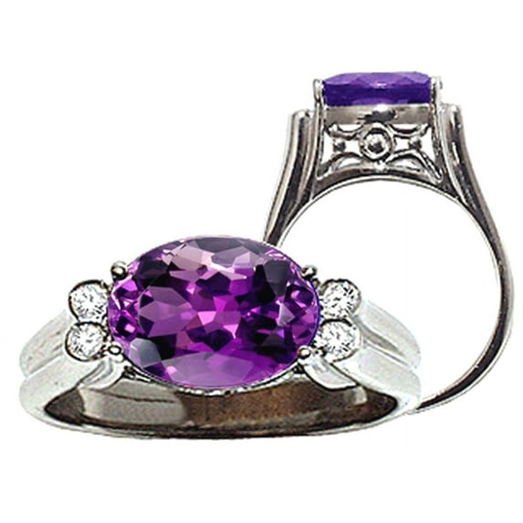 Tommaso Design� Large Oval Genuine Amethyst Ring
