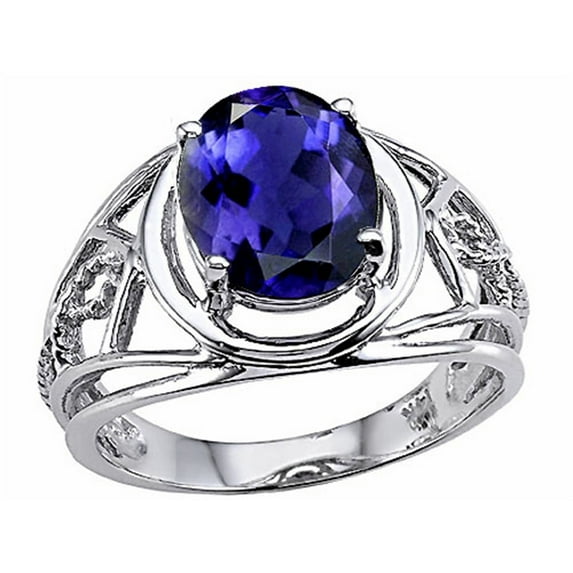 Tommaso Design� Oval 10x8 mm Genuine Large Iolite Ring