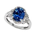 thumbnail image 1 of Tommaso Design� Oval 10x8mm Created Blue Sapphire Ring, 1 of 9