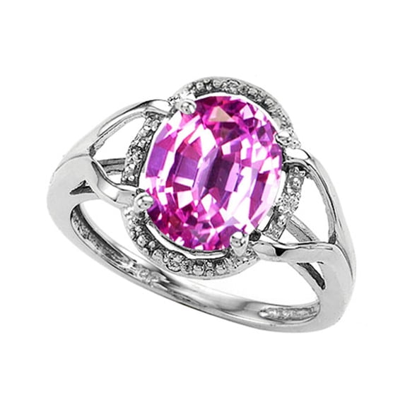 Tommaso Design� Oval 10x8mm Created Pink Sapphire Ring