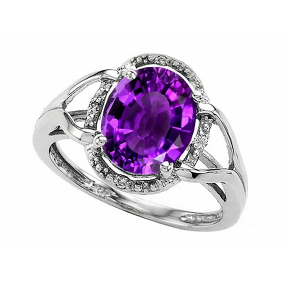 Tommaso Design� Oval 10x8mm Genuine Amethyst Ring