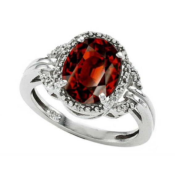 Tommaso Design� Oval 10x8mm Genuine Garnet Ring