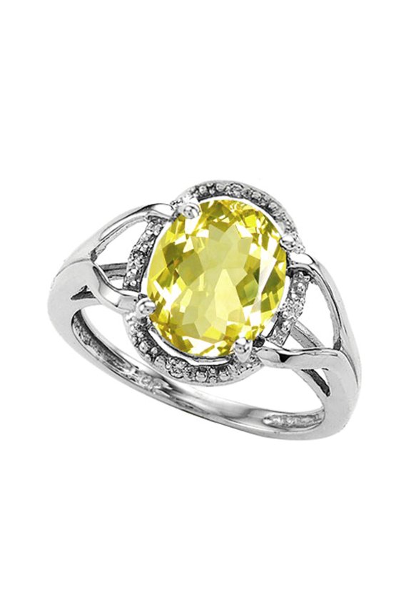 � Oval 10x8mm Genuine Lemon Quartz Ring