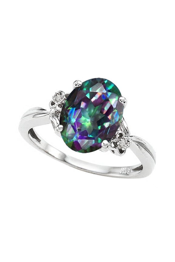 � Oval 10x8mm Mystic Rainbow Topaz Ring