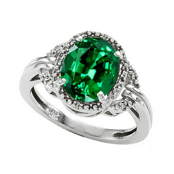 Tommaso Design� Oval 10x8mm Simulated Emerald Ring