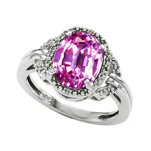 Tommaso Design� Oval 10x8mm Simulated Pink Tourmaline Ring