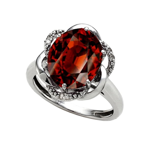 Tommaso Design� Oval 12x10mm Genuine Garnet Ring