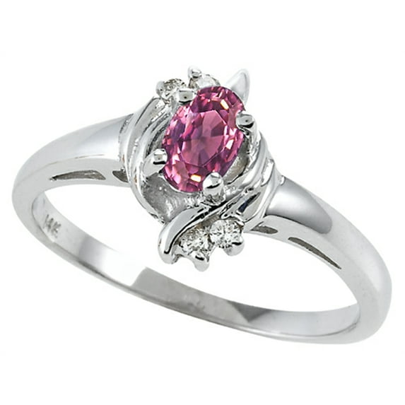 Tommaso Design� Oval 5x3 mm Genuine Pink Tourmaline Ring