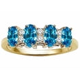 thumbnail image 1 of Tommaso Design� Oval 5x3mm Genuine 4 Stone Blue Topaz Band, 1 of 9