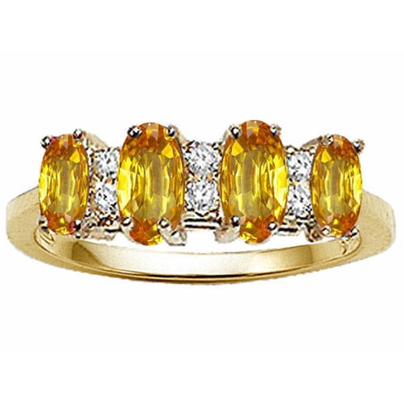 Tommaso Design� Oval 5x3mm Genuine 4 Stone Citrine Band