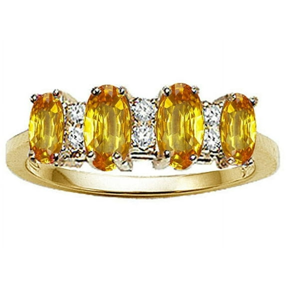 Tommaso Design� Oval 5x3mm Genuine 4 Stone Citrine Ring