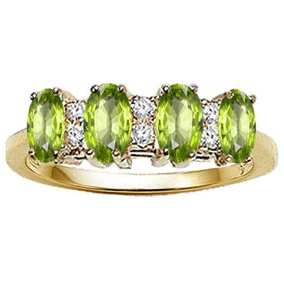 Tommaso Design� Oval 5x3mm Genuine 4 Stone Peridot Ring