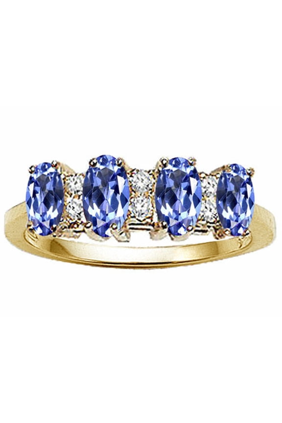 � Oval 5x3mm Genuine 4 Stone Tanzanite Band