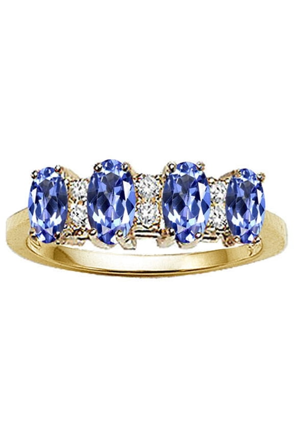 � Oval 5x3mm Genuine 4 Stone Tanzanite Ring